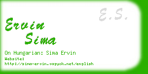 ervin sima business card